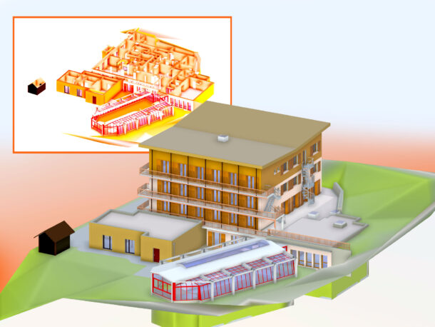 Maquette 3D Hôtellerie Axéo FM